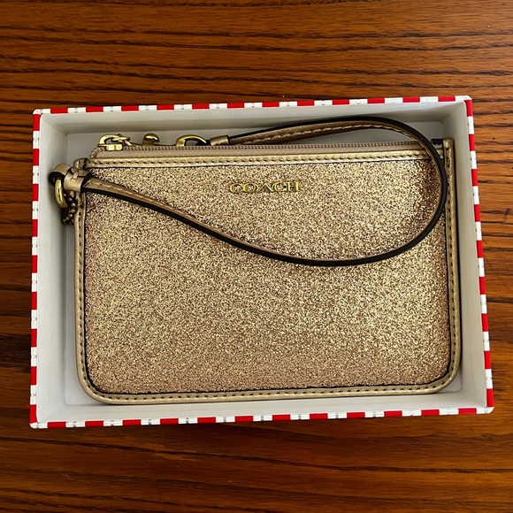 Vintage gold Coach wristlet - Picture 1 of 4
